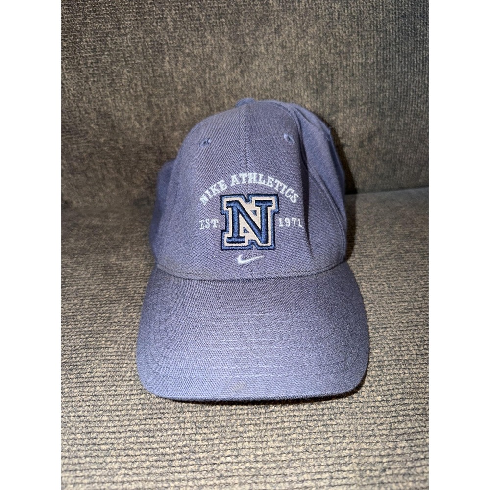 Vintage Nike Athletics Hat Cap Fitted Mens One Size Blue N Logo Pro Classics